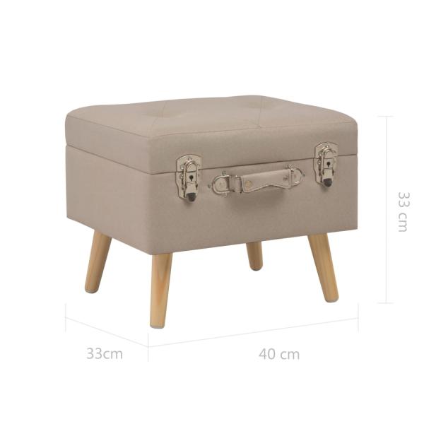 Hocker mit Stauraum 3 Stk. Beige Stoff