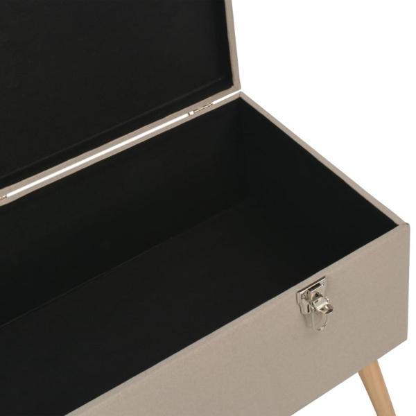 Hocker mit Stauraum 3 Stk. Beige Stoff