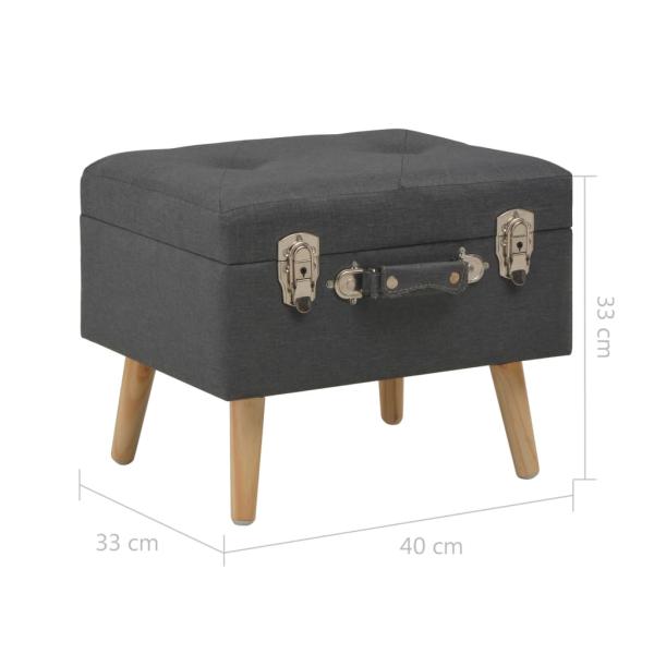 Hocker mit Stauraum 3 Stk. Dunkelgrau Stoff