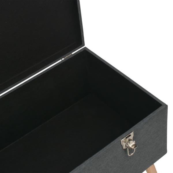 Hocker mit Stauraum 3 Stk. Dunkelgrau Stoff