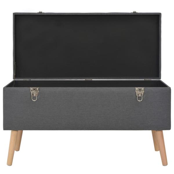 Hocker mit Stauraum 3 Stk. Dunkelgrau Stoff