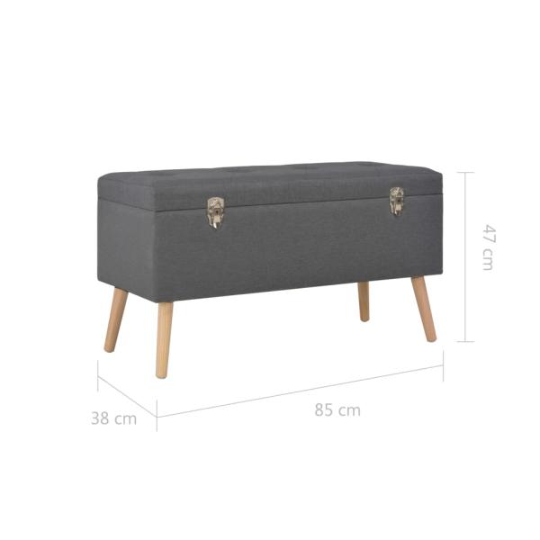 Hocker mit Stauraum 3 Stk. Dunkelgrau Stoff