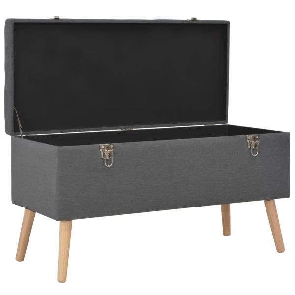 Hocker mit Stauraum 3 Stk. Dunkelgrau Stoff