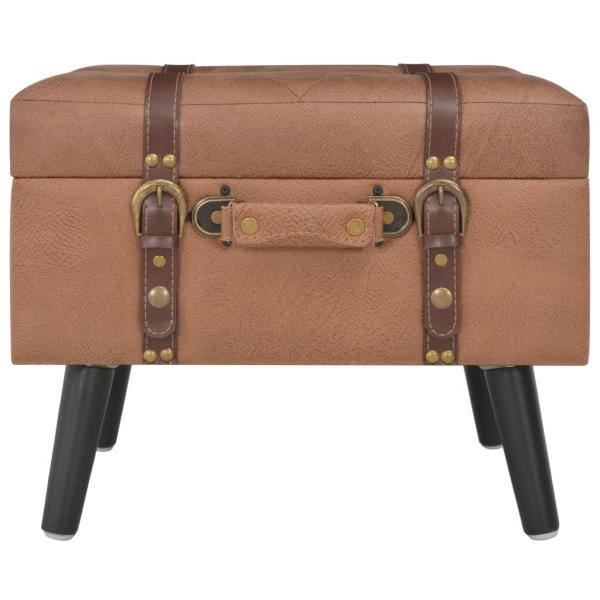 Hocker mit Stauraum 3 Stk. Braun Kunstleder