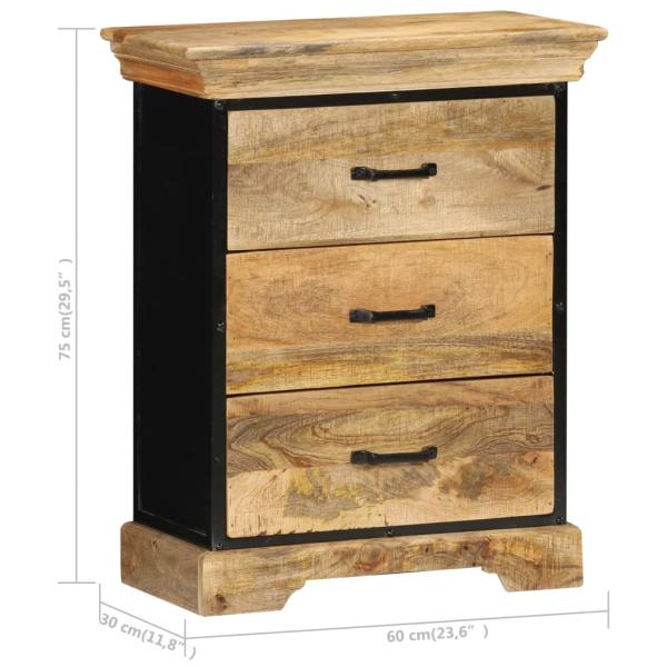 Kommode 60 x 30 x 75 cm Mango-Massivholz