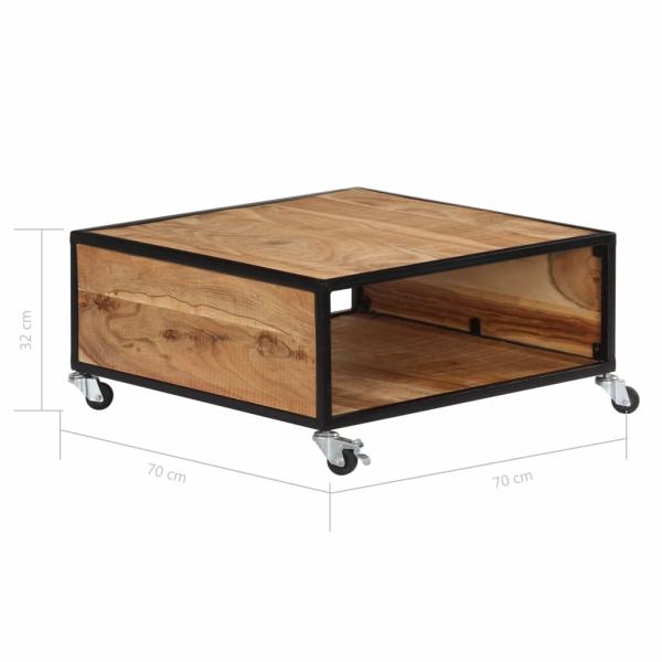 Couchtisch 70x70x32 cm Massivholz Akazie