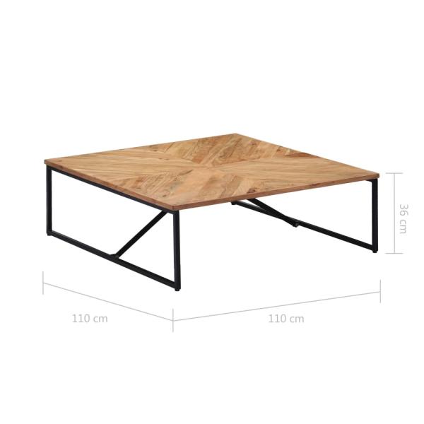 Couchtisch 110 x 110 x 36 cm Massivholz Akazie