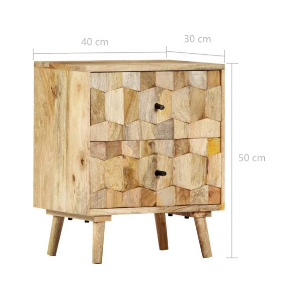 Nachttisch 40x30x50 cm Massivholz Mango