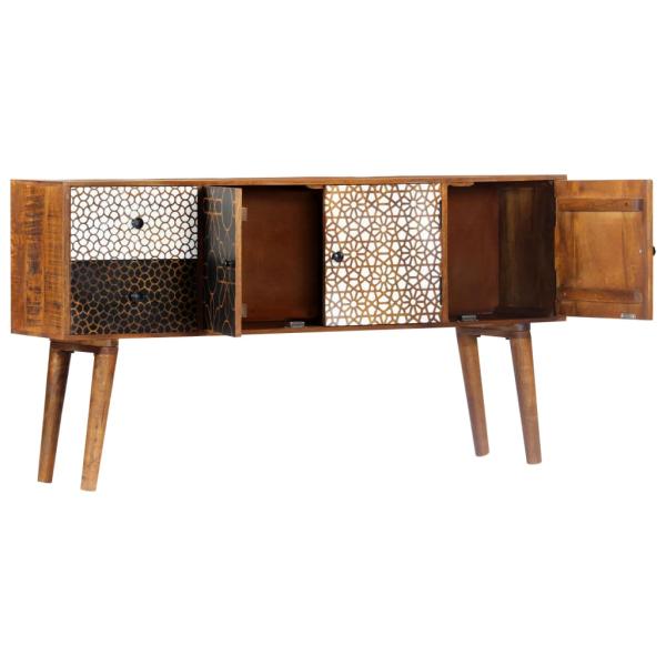 Sideboard mit Druckmustern 130x30x70 cm Massivholz Mango