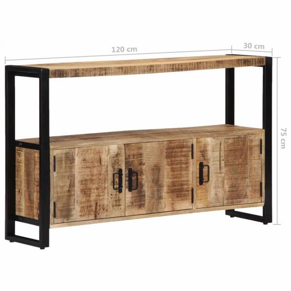 Beistellschrank 120 x 30 x 75 cm Massivholz Mango