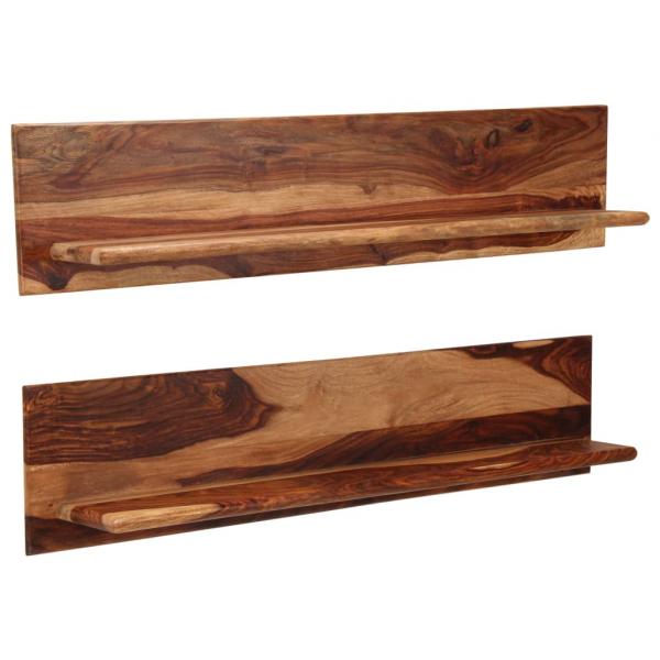 Wandregale 2 Stk. 118 x 26 x 20 cm Massivholz