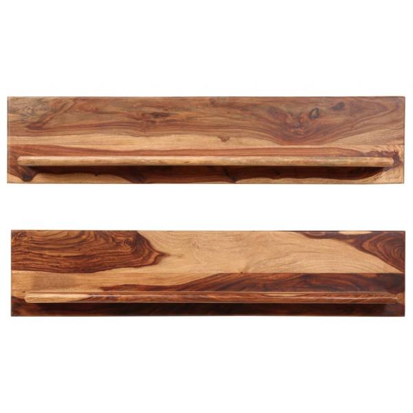 Wandregale 2 Stk. 118 x 26 x 20 cm Massivholz