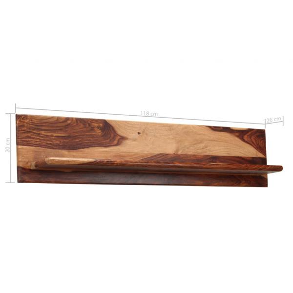 Wandregale 2 Stk. 118 x 26 x 20 cm Massivholz