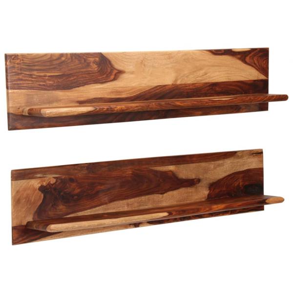Wandregale 2 Stk. 118 x 26 x 20 cm Massivholz