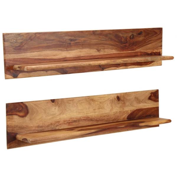Wandregale 2 Stk. 118 x 26 x 20 cm Massivholz