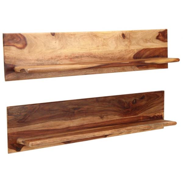 Wandregale 2 Stk. 118 x 26 x 20 cm Massivholz