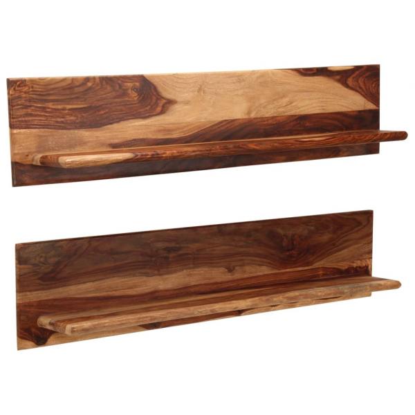Wandregale 2 Stk. 118 x 26 x 20 cm Massivholz