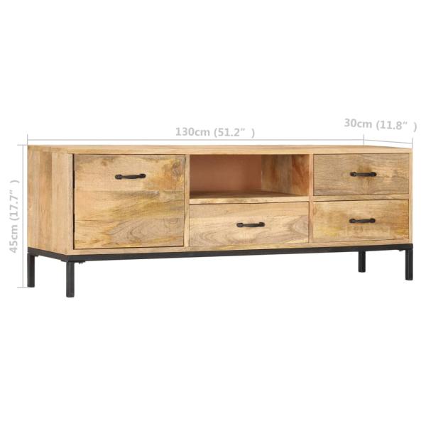 TV-Schrank 130 x 30 x 45 cm Mango-Massivholz