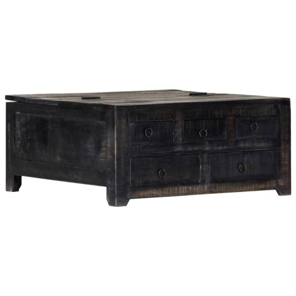 Couchtisch Schwarz 65 x 65 x 30 cm Mangoholz Massiv