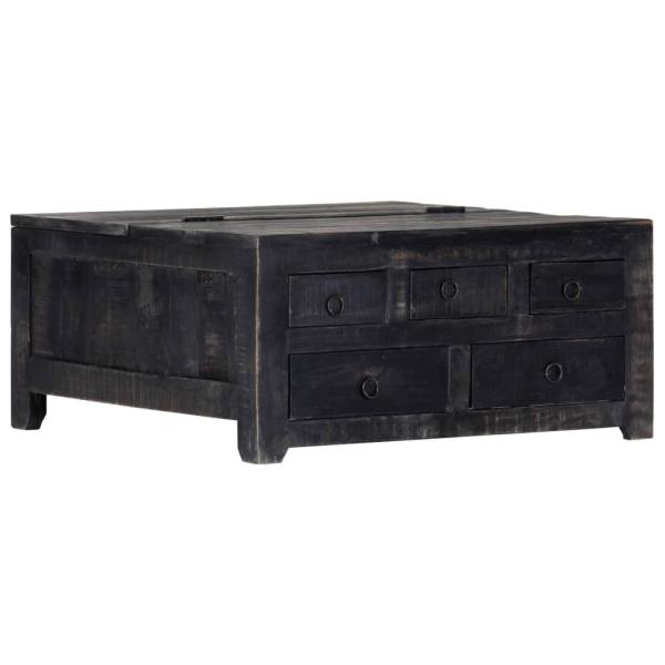 Couchtisch Schwarz 65 x 65 x 30 cm Mangoholz Massiv