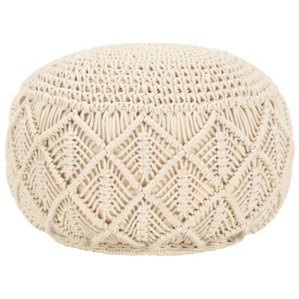 ARDEBO.de - Makramee Sitzpuff Handgefertigt 45 x 30 cm Baumwolle 