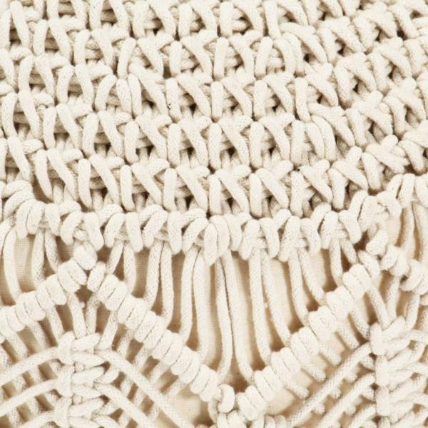 Makramee Sitzpuff Handgefertigt 45 x 30 cm Baumwolle 