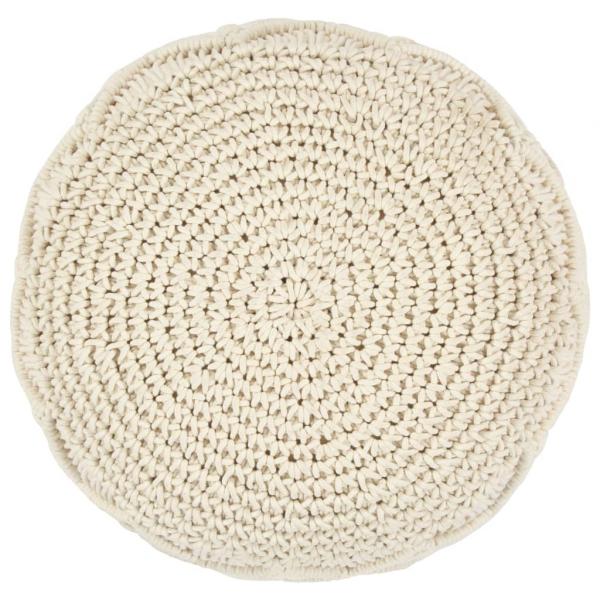 Makramee Sitzpuff Handgefertigt 45 x 30 cm Baumwolle 
