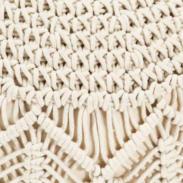 Makramee Sitzpuff Handgefertigt 45 x 30 cm Baumwolle 