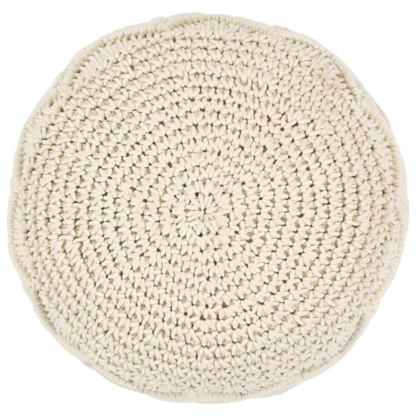 Makramee Sitzpuff Handgefertigt 45 x 30 cm Baumwolle 