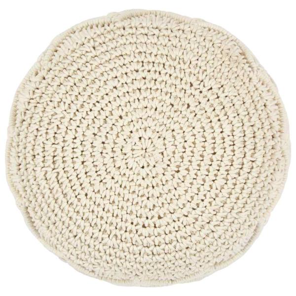 Makramee Sitzpuff Handgefertigt 45 x 30 cm Baumwolle 