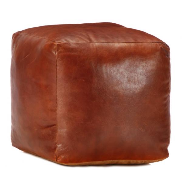 ARDEBO.de - Pouf Hellbraun 40 x 40 x 40 cm Echtes Ziegenleder