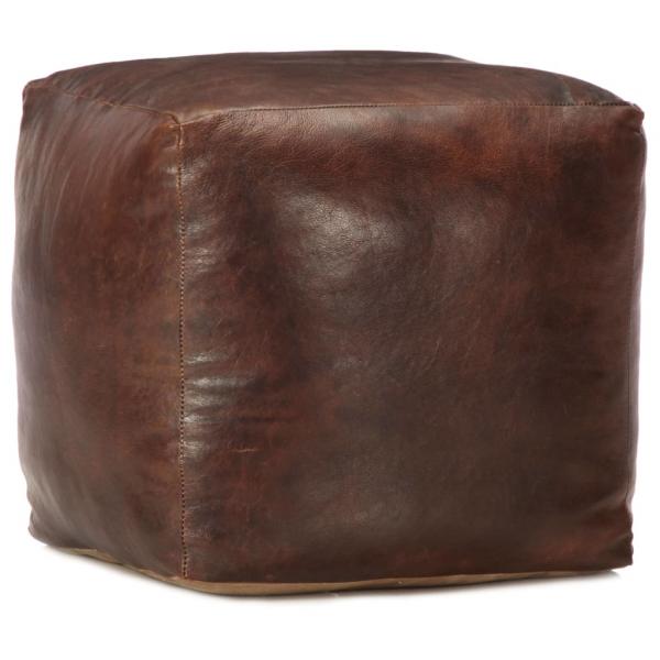 ARDEBO.de - Pouf Dunkelbraun 40 x 40 x 40 cm Echtes Ziegenleder