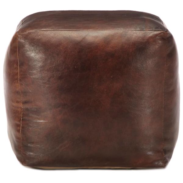 Pouf Dunkelbraun 40 x 40 x 40 cm Echtes Ziegenleder