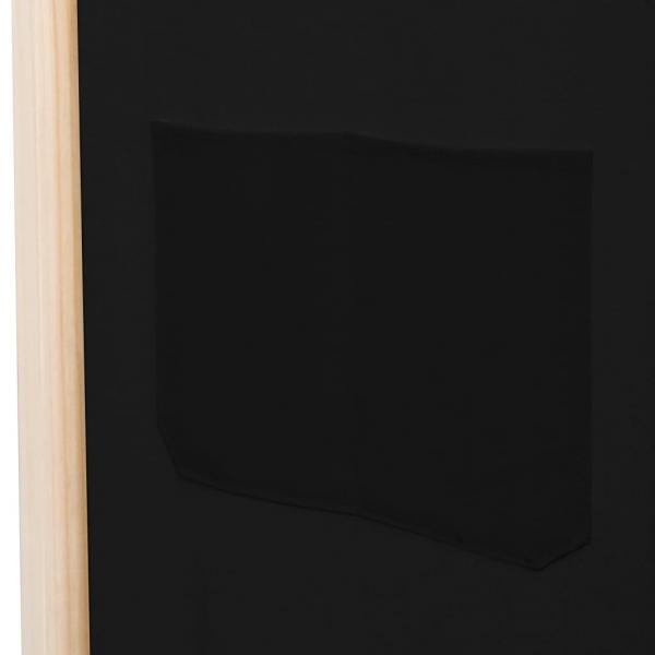3-teiliger Raumteiler Schwarz 120 x 170 x 4 cm Stoff