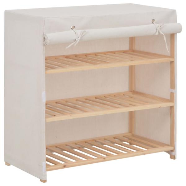 ARDEBO.de - Schuhschrank mit Abdeckung Weiß 79 x 40 x 80 cm Stoff