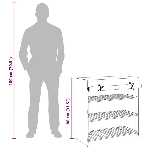 Schuhschrank mit Abdeckung Weiß 79 x 40 x 80 cm Stoff