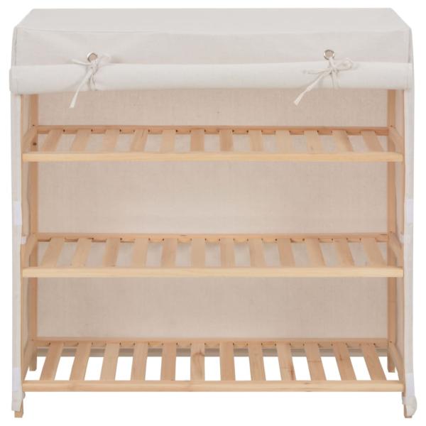 Schuhschrank mit Abdeckung Weiß 79 x 40 x 80 cm Stoff