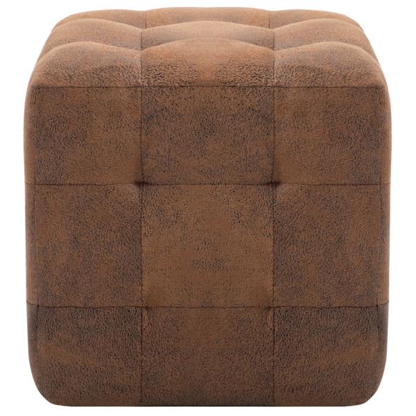 Nachttische 2 Stk. Braun 30×30×30 cm Wildleder-Optik