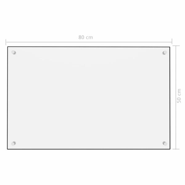  Küchenrückwand Weiß 80x50 cm Hartglas