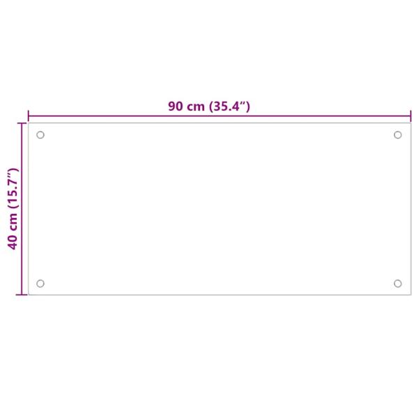 Küchenrückwand Transparent 90×40 cm Hartglas