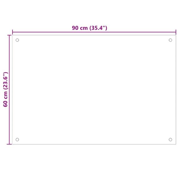 Küchenrückwand Transparent 90×60 cm Hartglas
