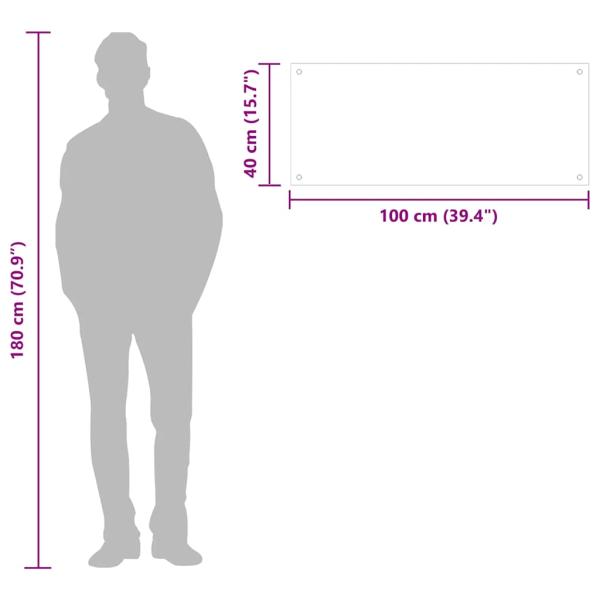 Küchenrückwand Transparent 100×40 cm Hartglas