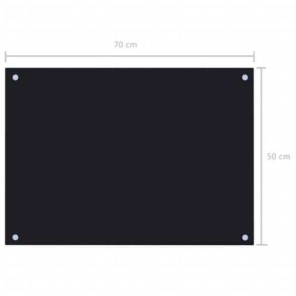 Küchenrückwand Schwarz 70x50 cm Hartglas