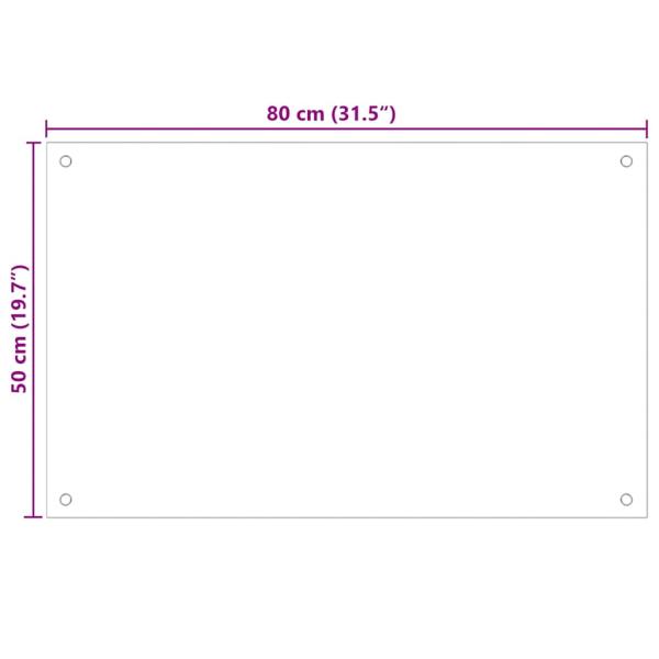 Küchenrückwand Schwarz 80x50 cm Hartglas