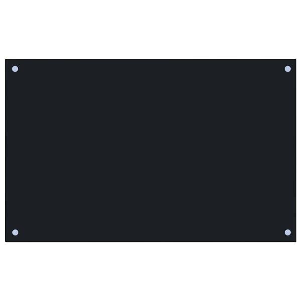 Küchenrückwand Schwarz 80x50 cm Hartglas