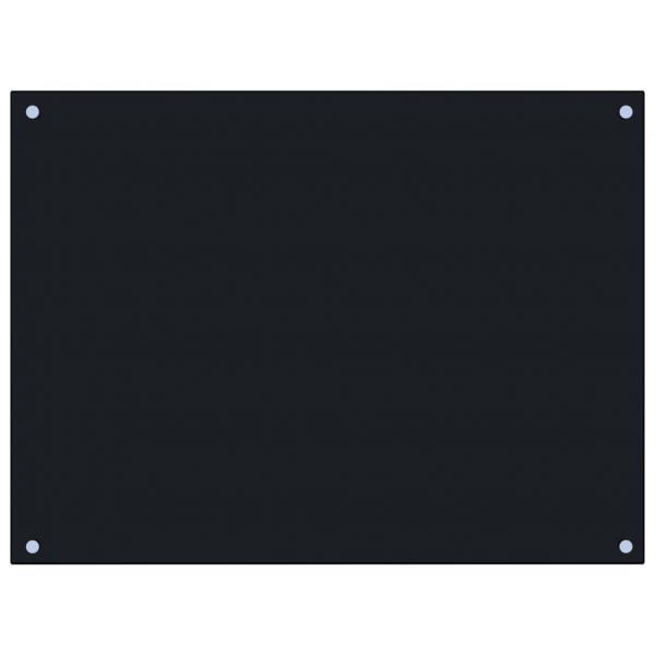 Küchenrückwand Schwarz 80x60 cm Hartglas
