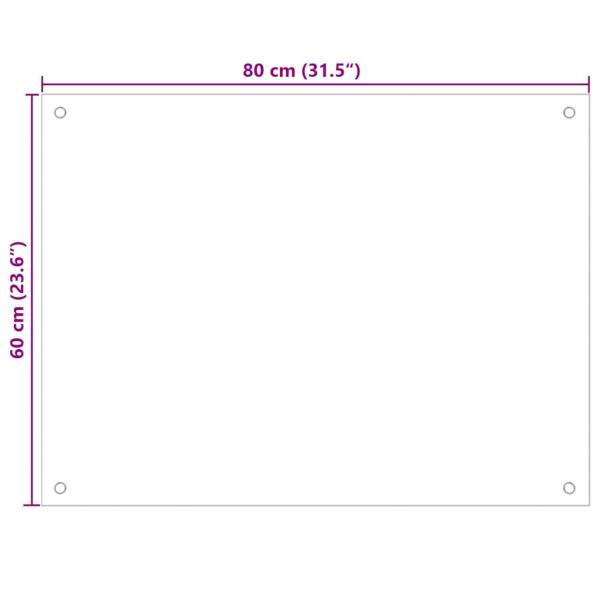 Küchenrückwand Schwarz 80x60 cm Hartglas
