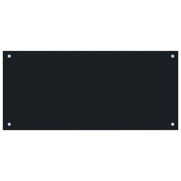 Küchenrückwand Schwarz 90x40 cm Hartglas