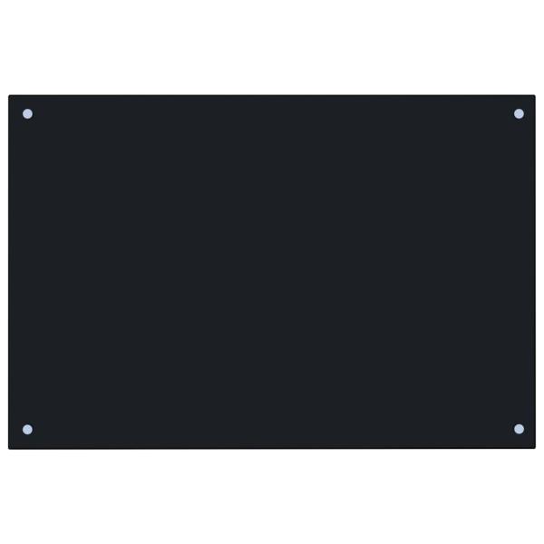 Küchenrückwand Schwarz 90x60 cm Hartglas