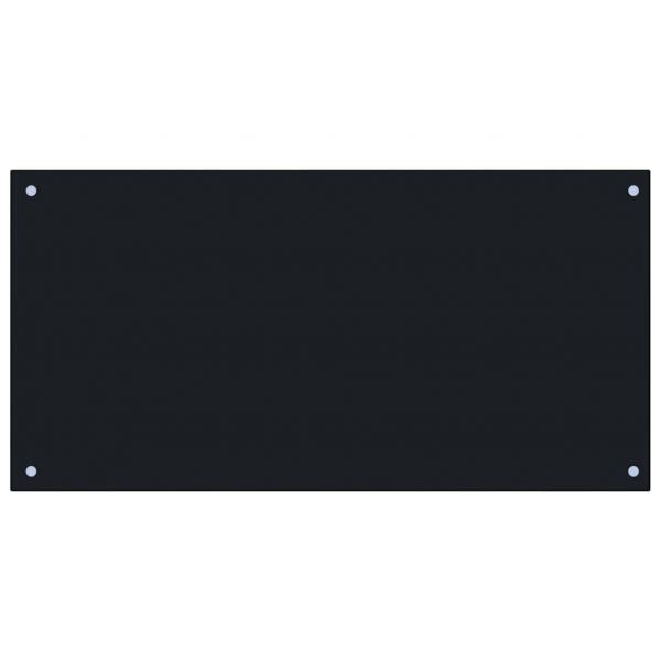  Küchenrückwand Schwarz 100x50 cm Hartglas